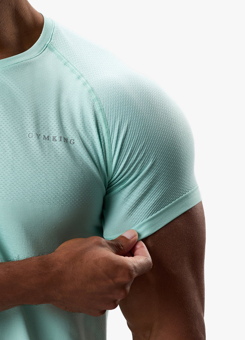 Gym King Seamless Tee - Mineral Green