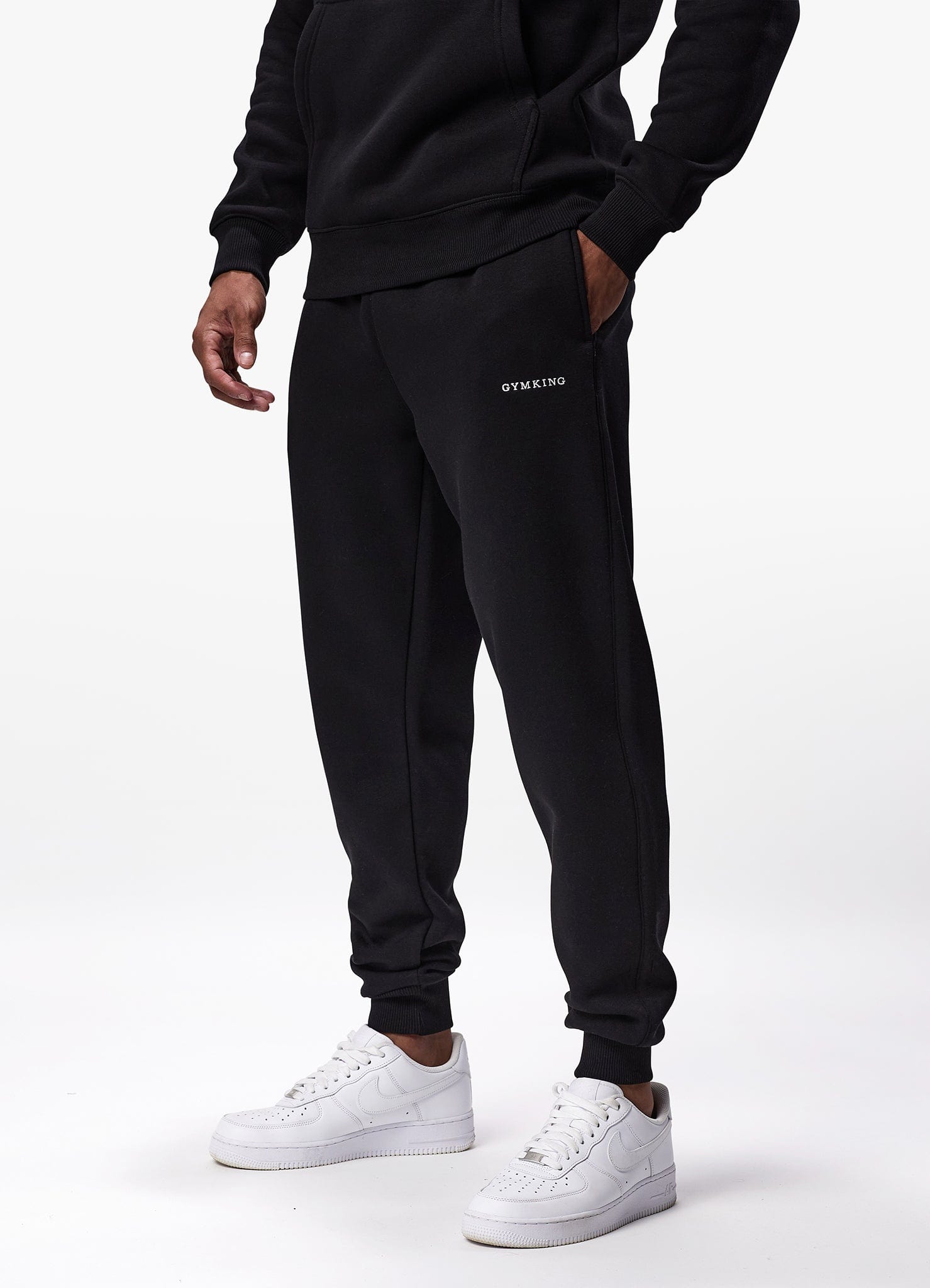 Gym King Fundamental Linear Hood Tracksuit - Black