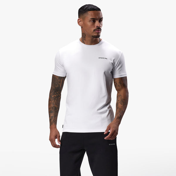 Gym King Linear Fundamental Tee - White