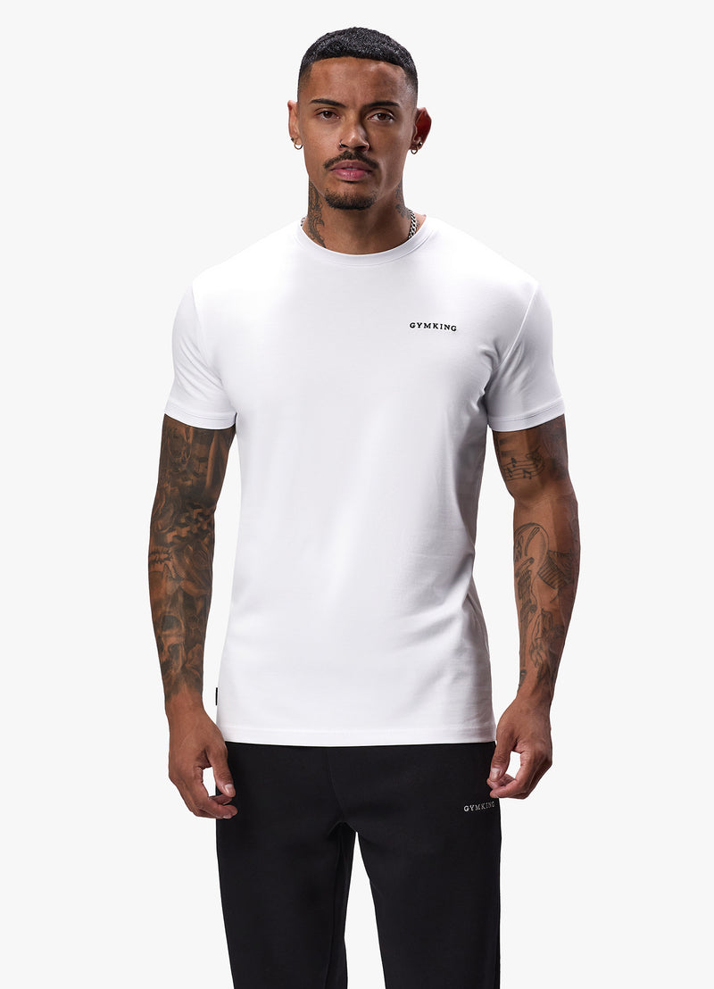 Gym King Linear Fundamental Tee - White