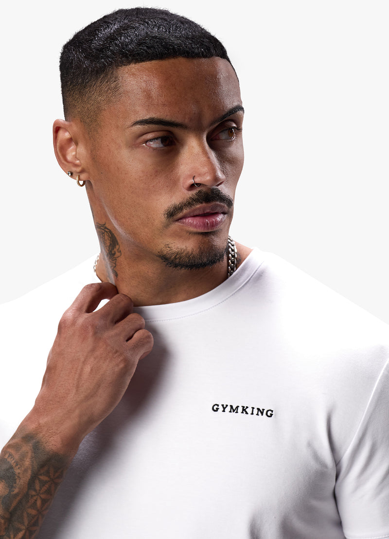 Gym King Linear Fundamental Tee - White