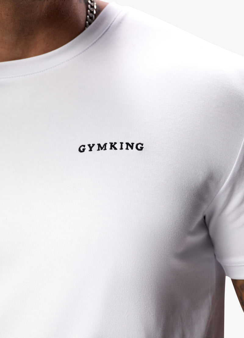 Gym King Linear Fundamental Tee - White