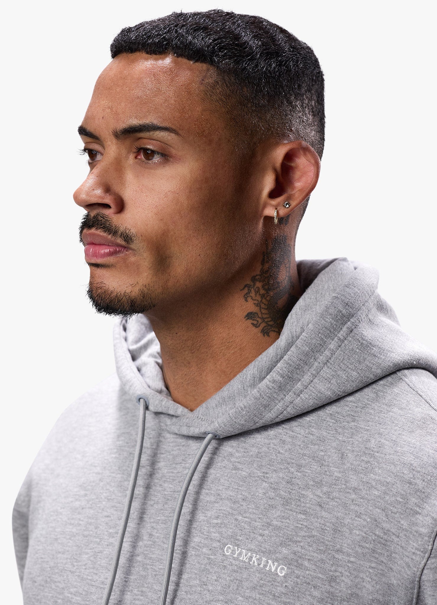 Gym King Fundamental Linear Hood Tracksuit - Grey Marl