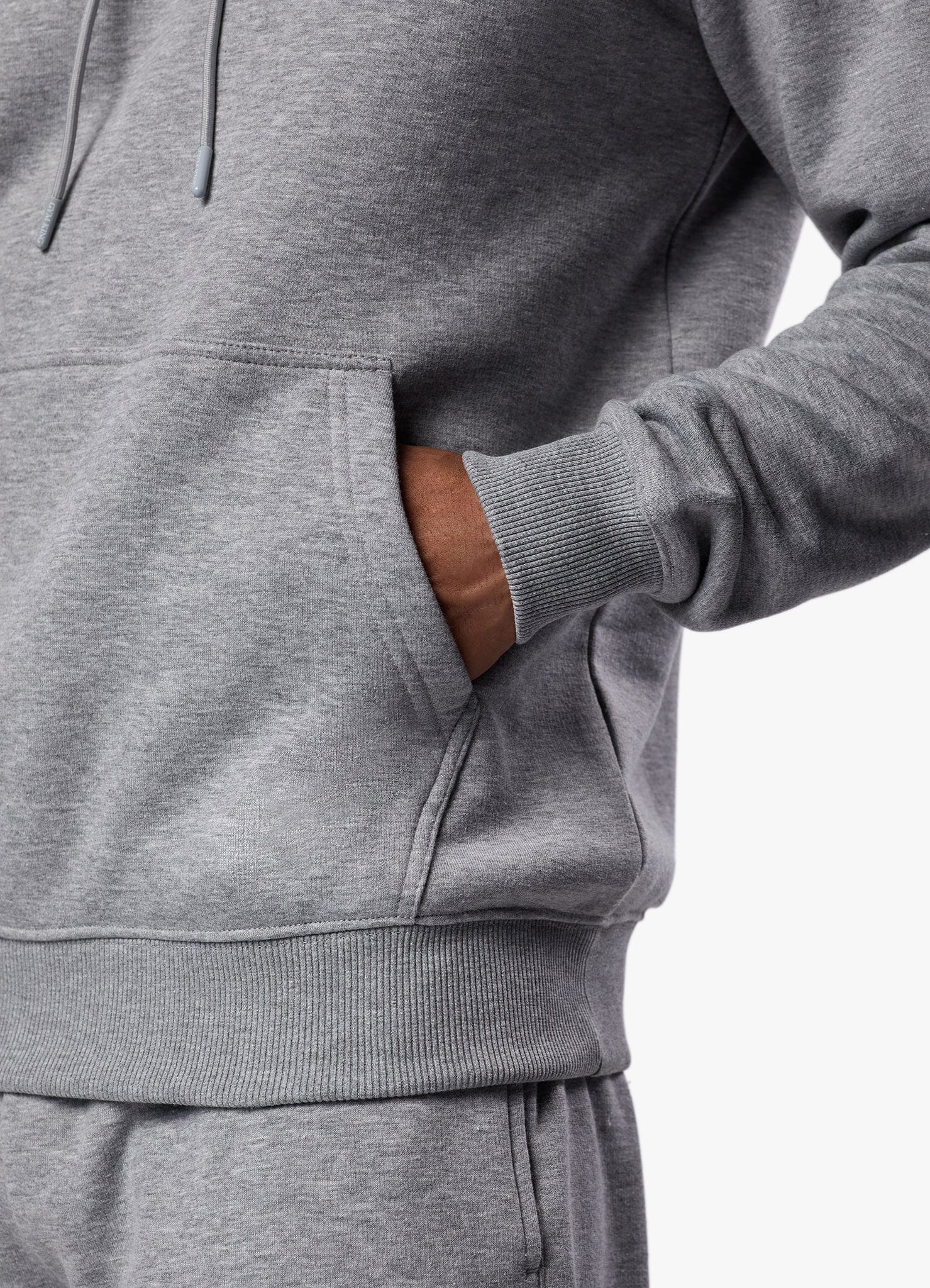 Gym King Fundamental Linear Hood Tracksuit - Grey Marl