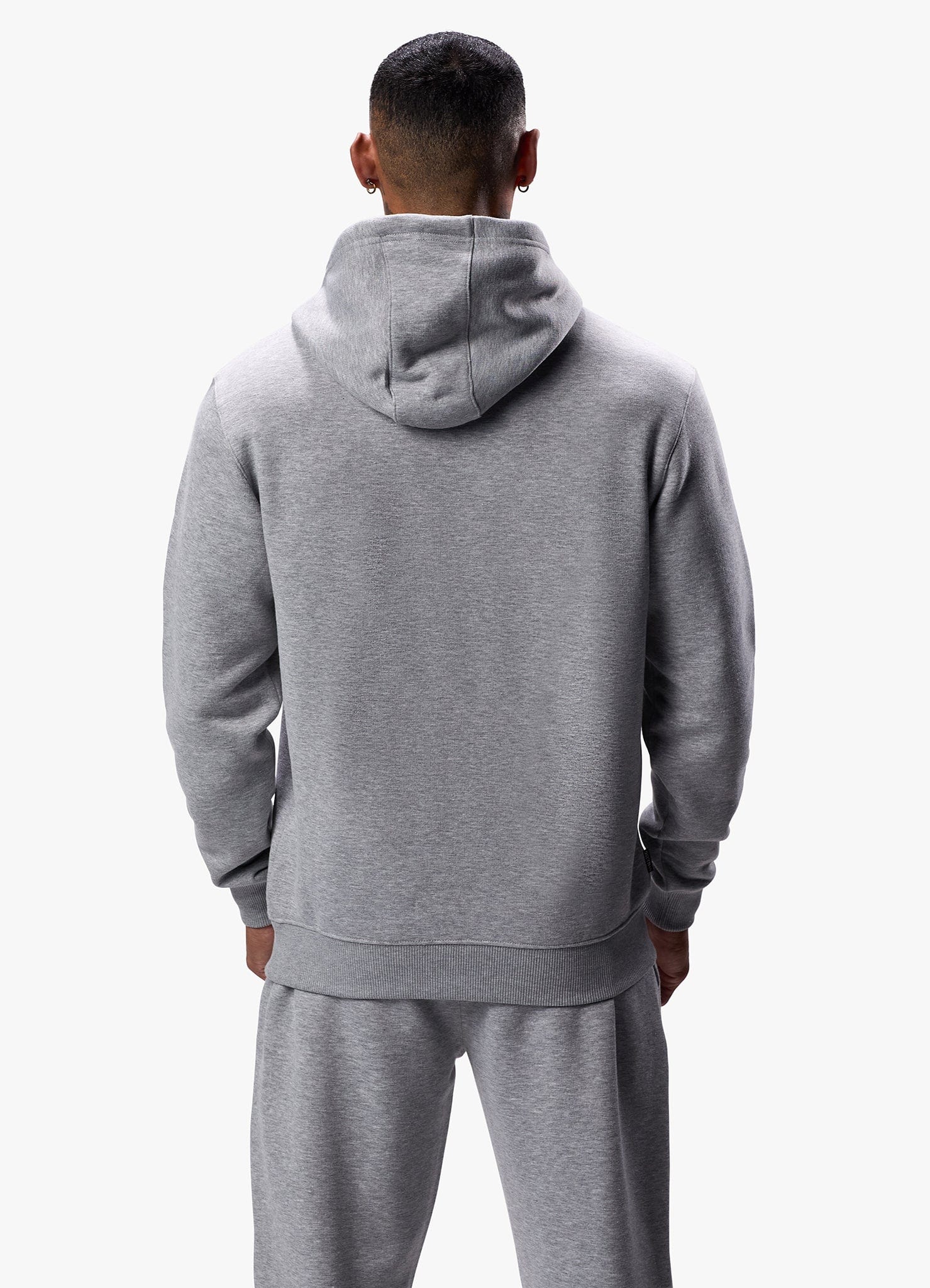 Gym King Fundamental Linear Hood Tracksuit - Grey Marl