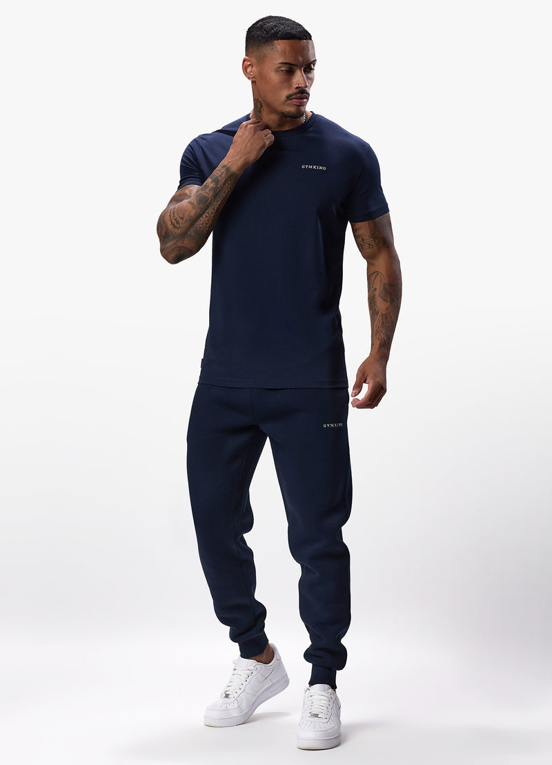 Gym King Linear Fundamental Tee - Navy