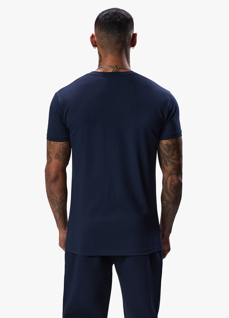 Gym King Linear Fundamental Tee - Navy