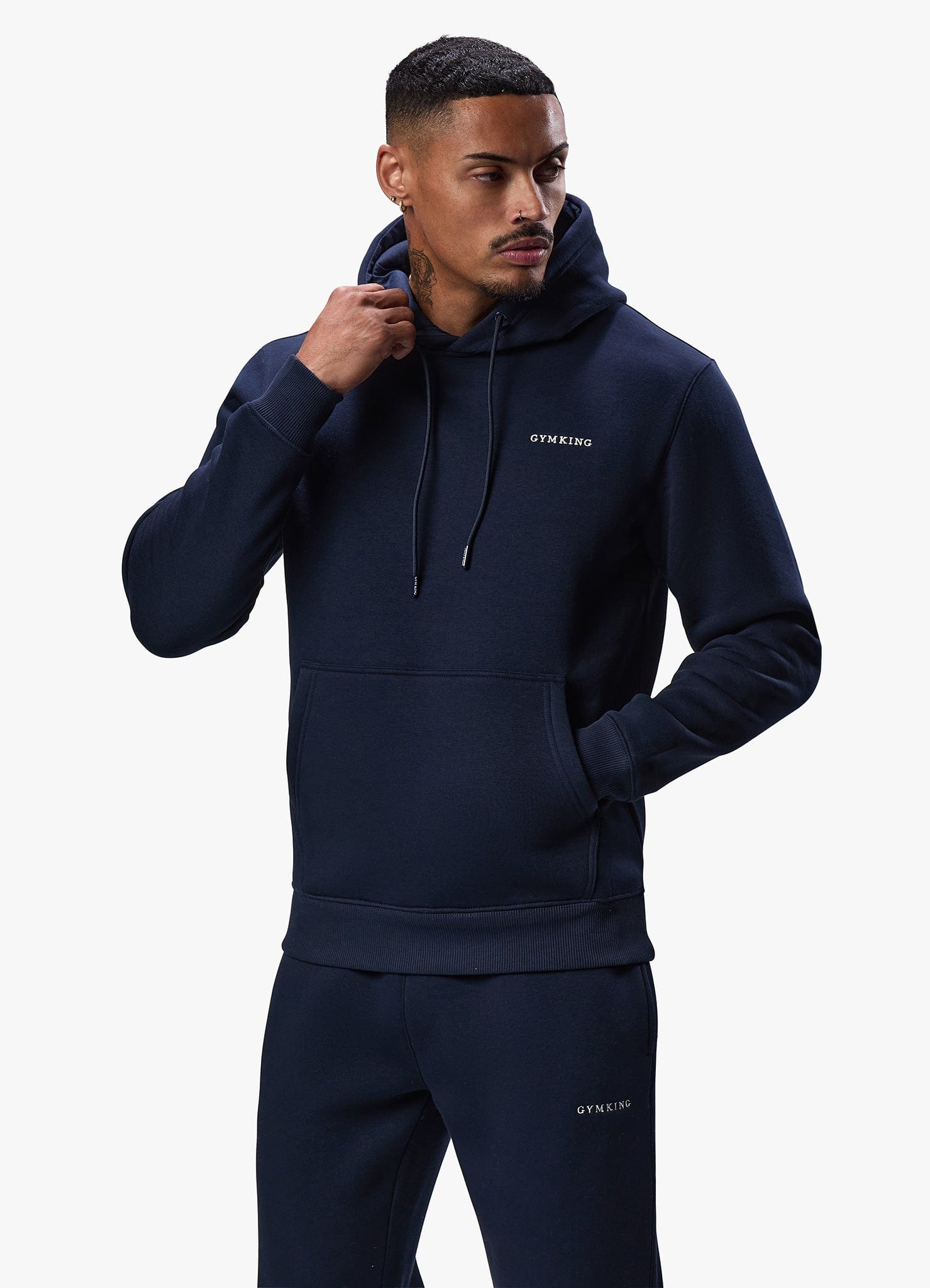 Gym King Fundamental Linear Hood Tracksuit - Navy