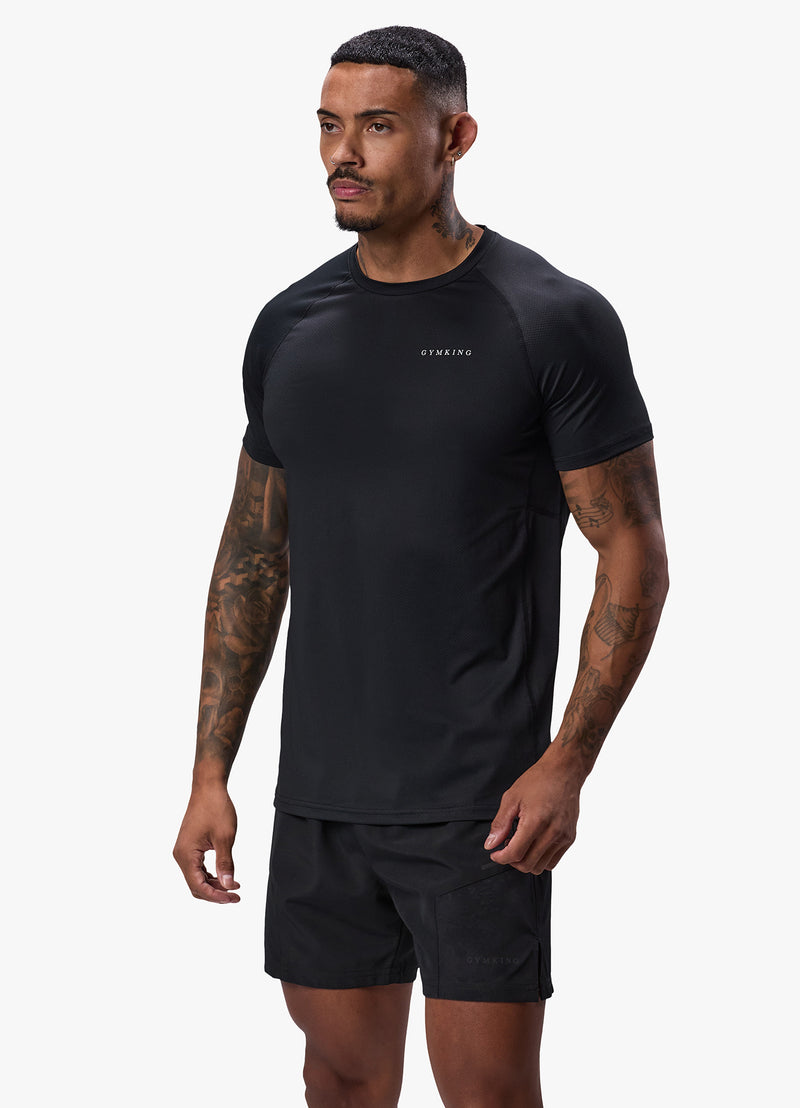 Gym King Energy Linear Tee - Black