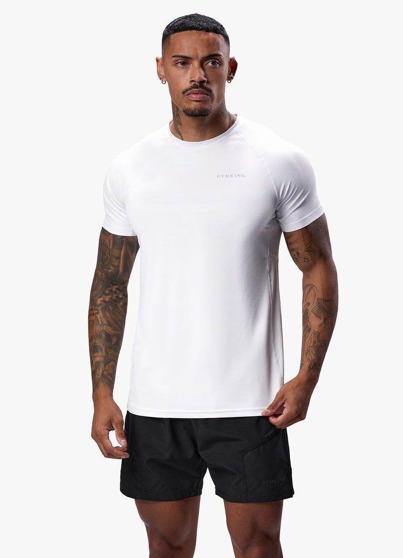 Gym King Energy Linear Tee - White