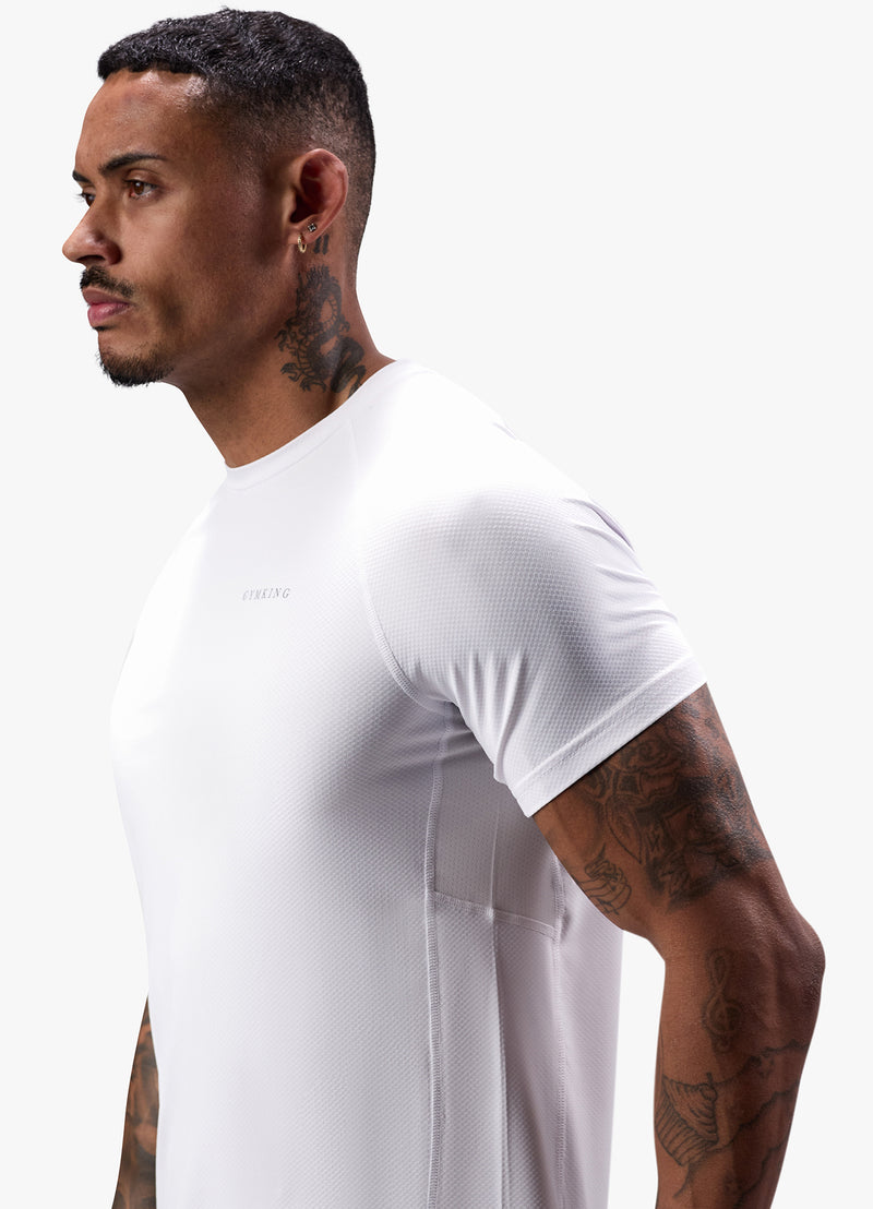 Gym King Energy Linear Tee - White