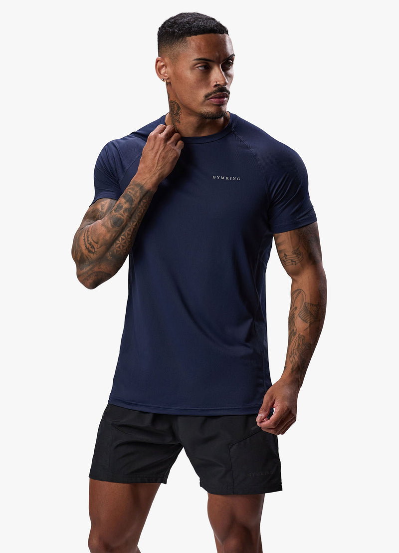 Gym King Energy Linear Tee - Navy