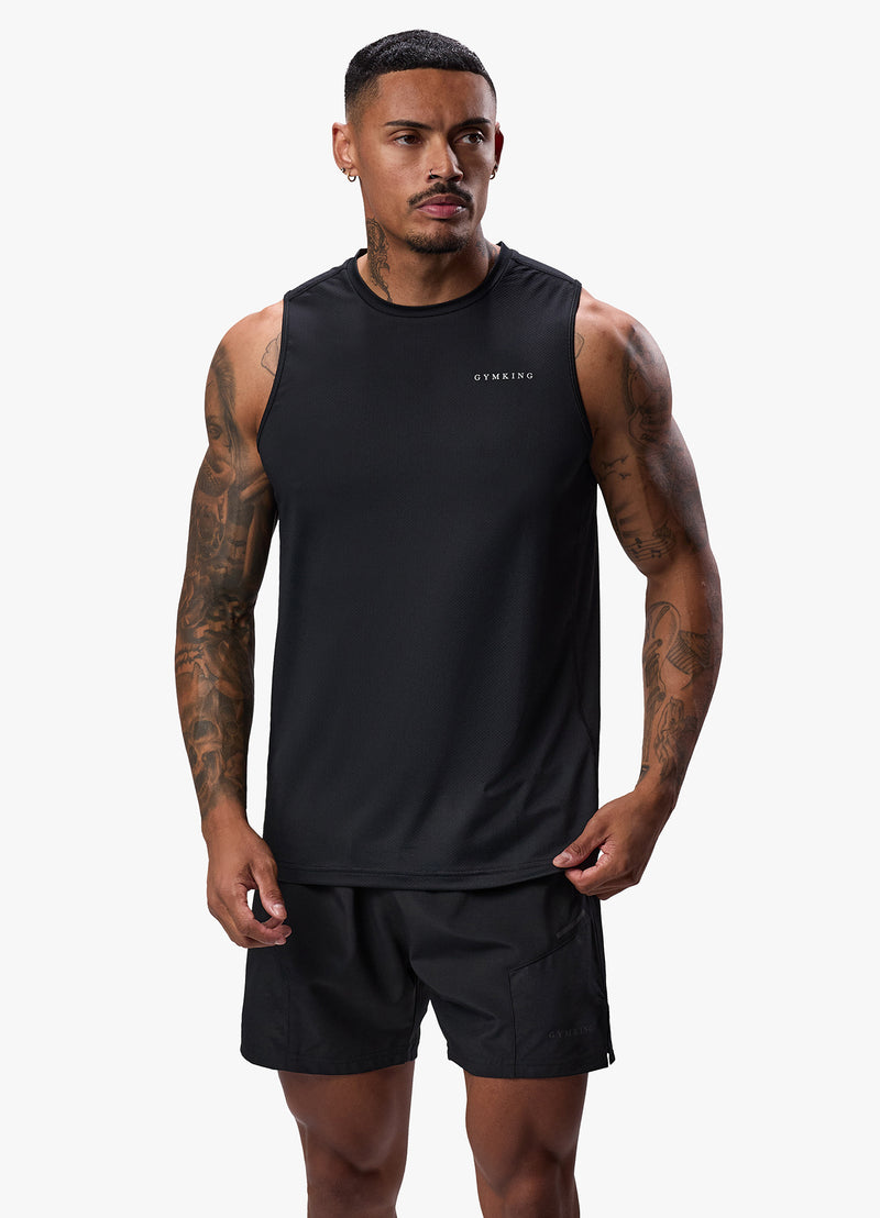 Gym King Energy Linear Vest - Black