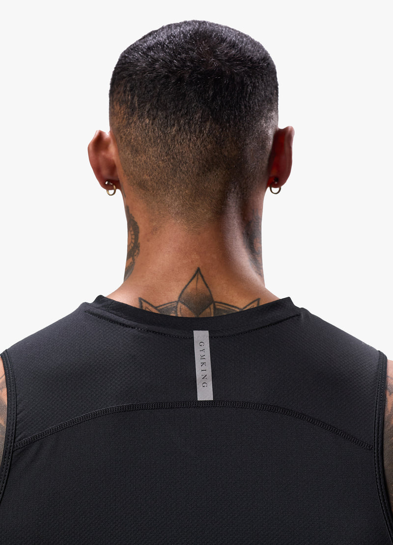 Gym King Energy Linear Vest - Black