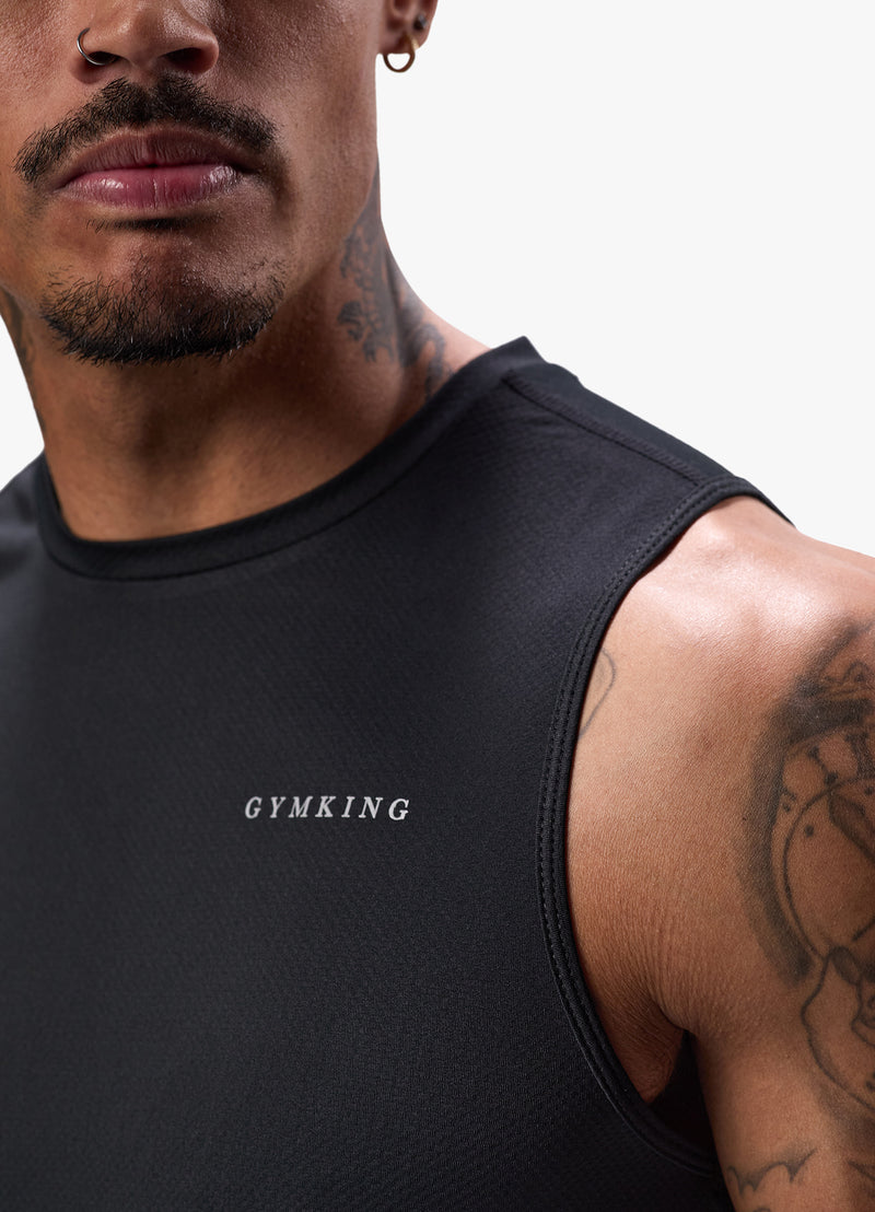 Gym King Energy Linear Vest - Black