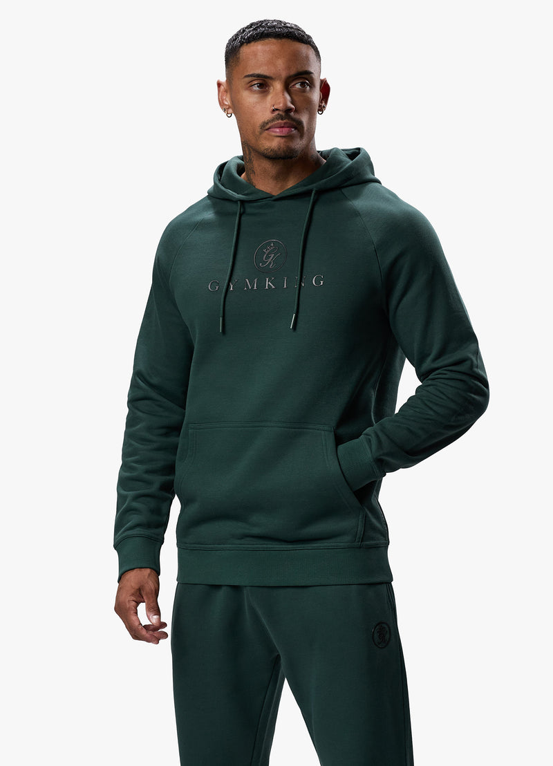 Gym King Pro Logo Hood Tracksuit - Deep Forest Green