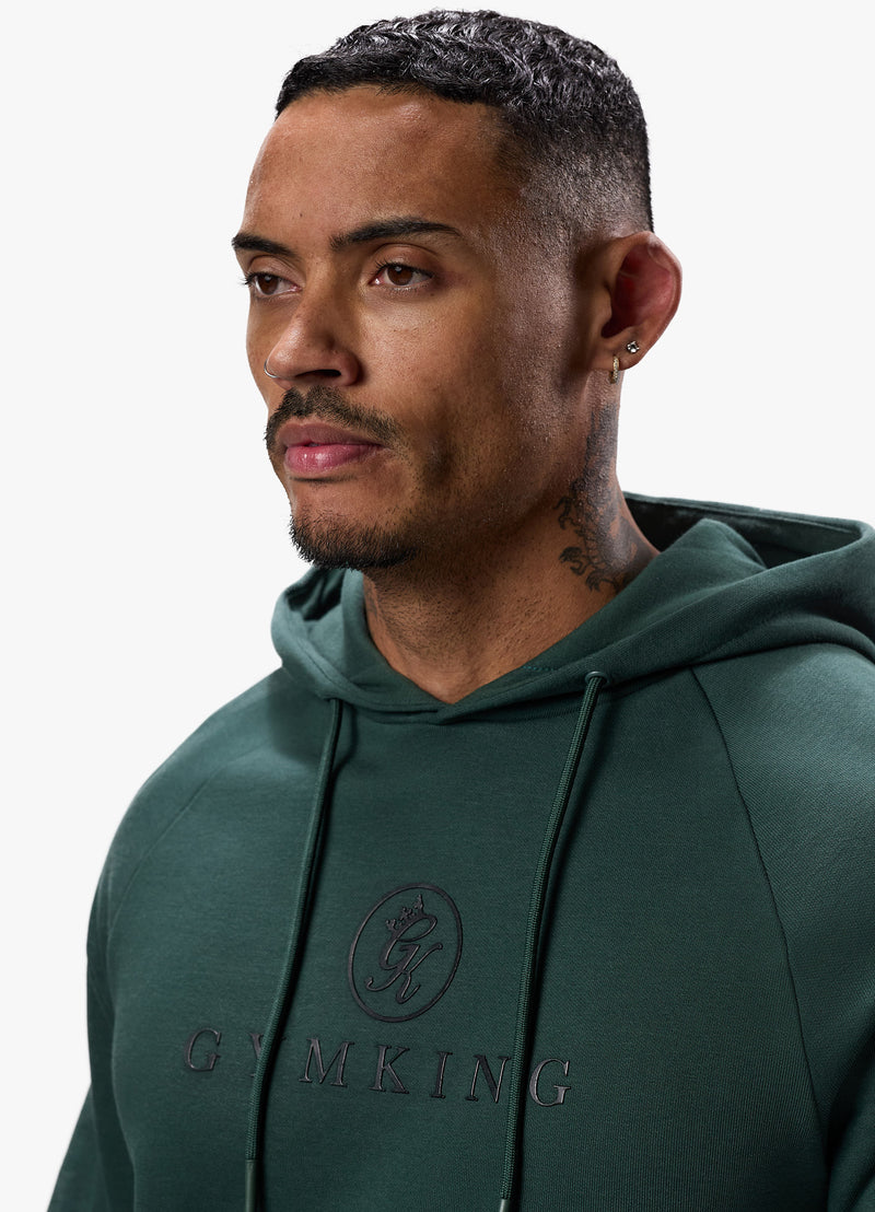 Gym King Pro Logo Hood Tracksuit - Deep Forest Green