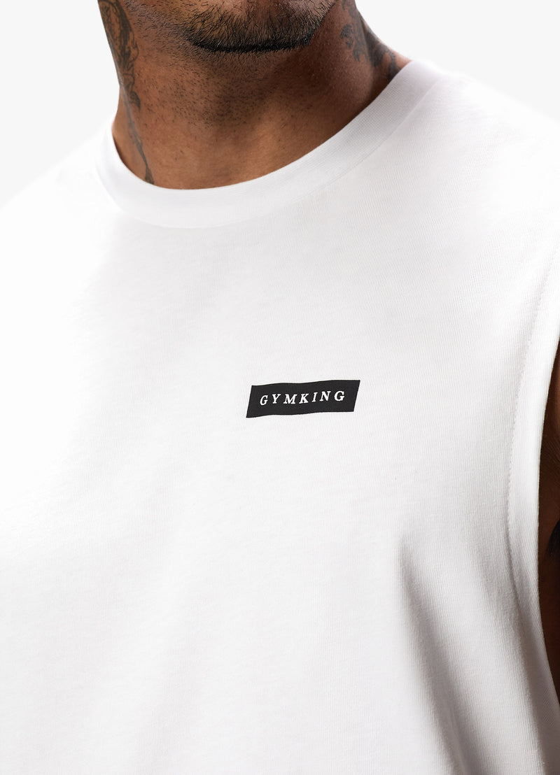 Gym King Stoic Tank - White