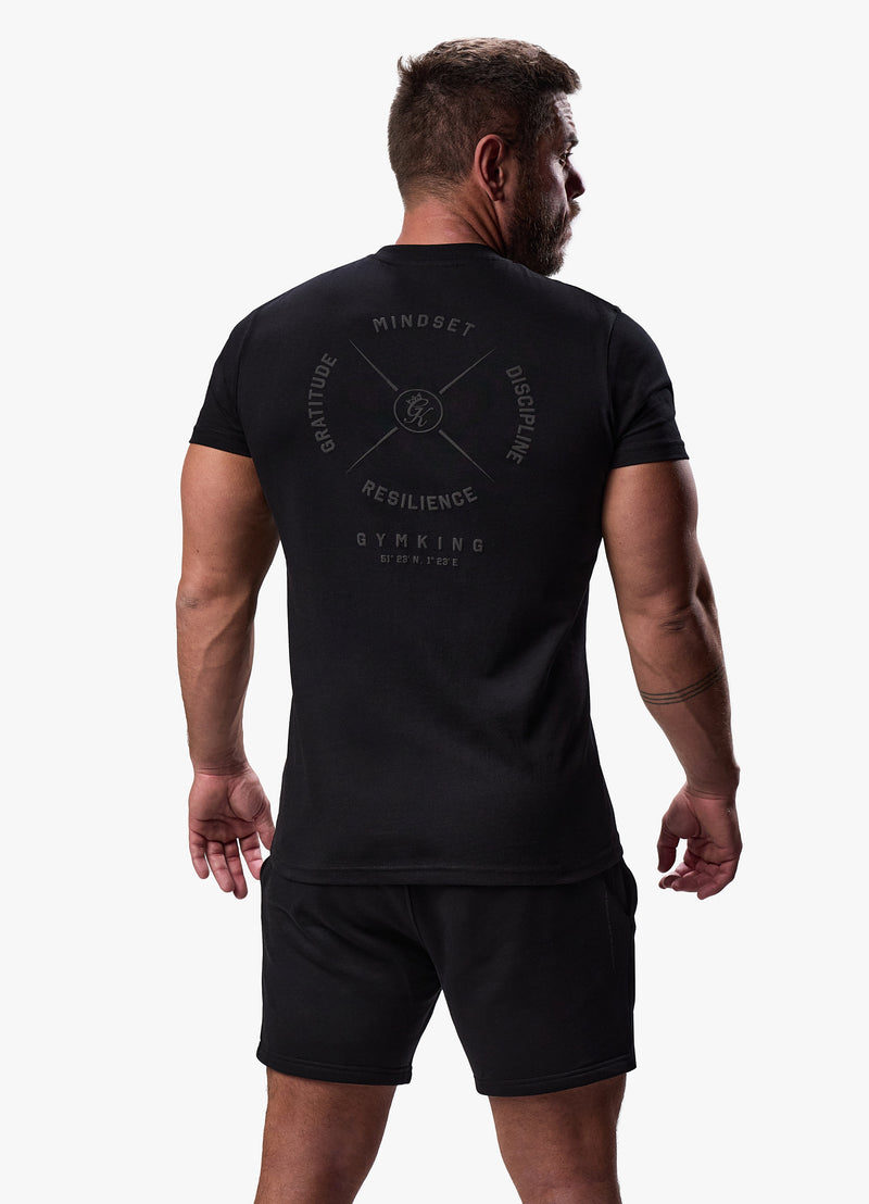 Gym King Compass Tee - Black