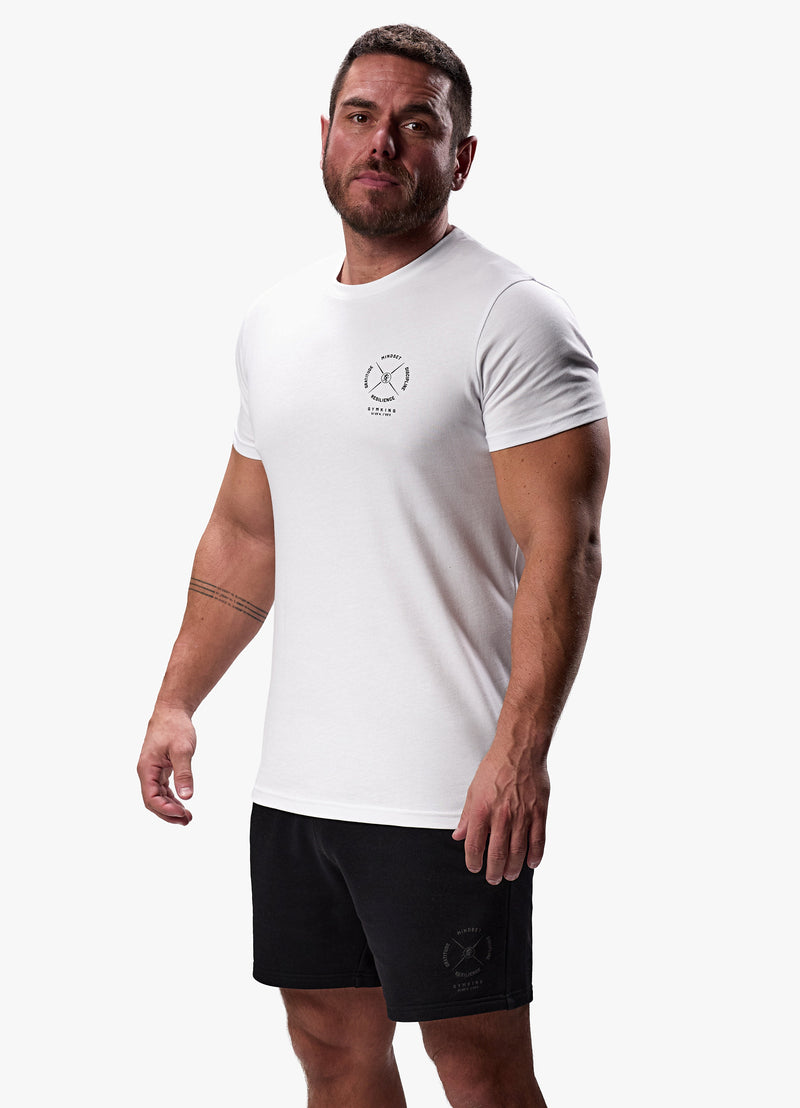 Gym King Compass Tee - White