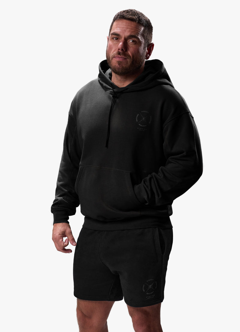 Gym King Compass Hood Tracksuit - Black