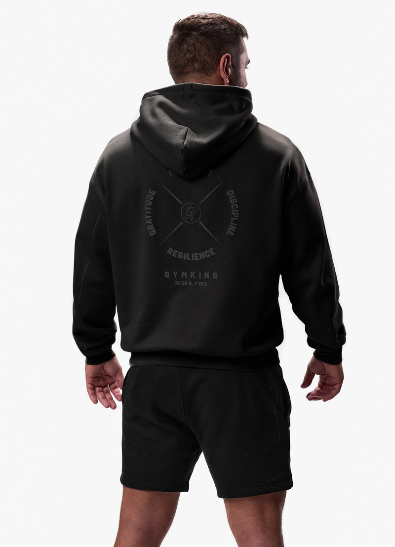 Gym King Compass Hood Tracksuit - Black