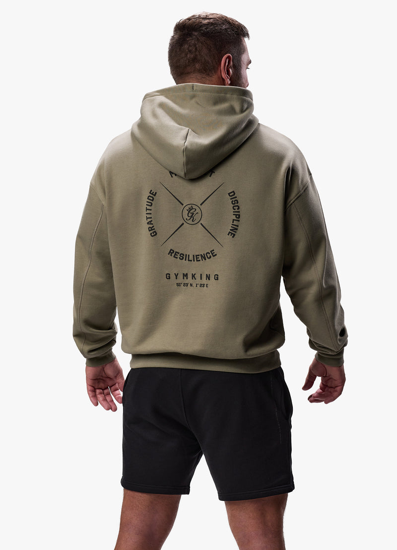 Gym King Compass Hood - Deep Khaki