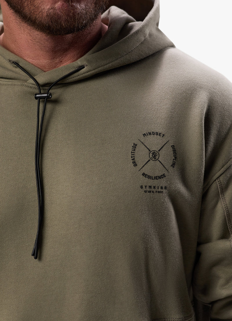 Gym King Compass Hood - Deep Khaki