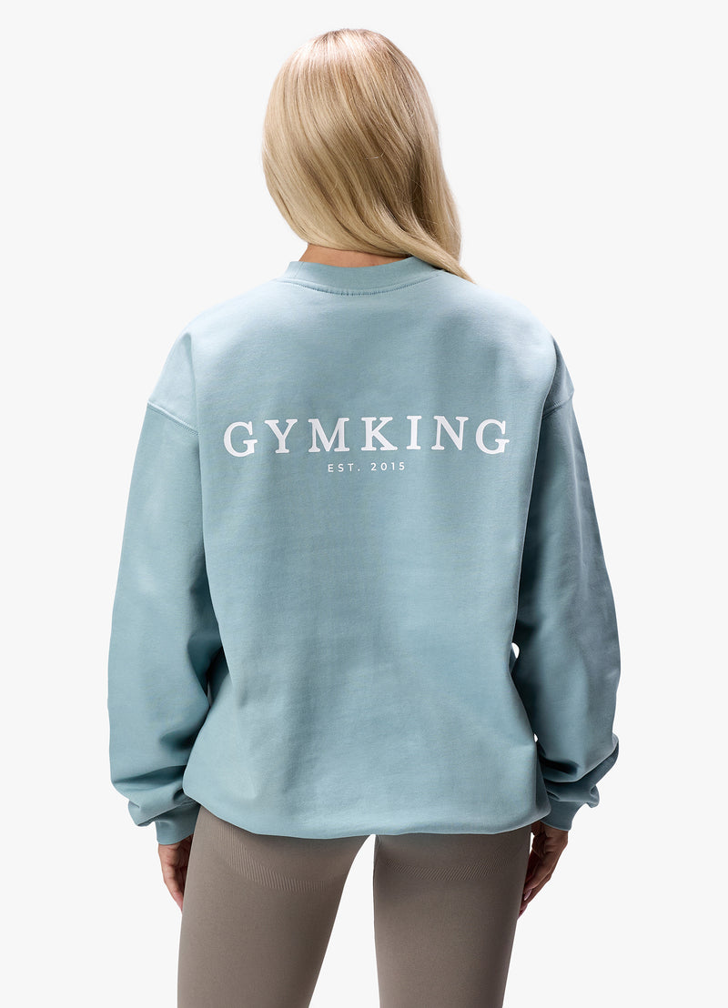 Gym King Established Crew - Stone Blue