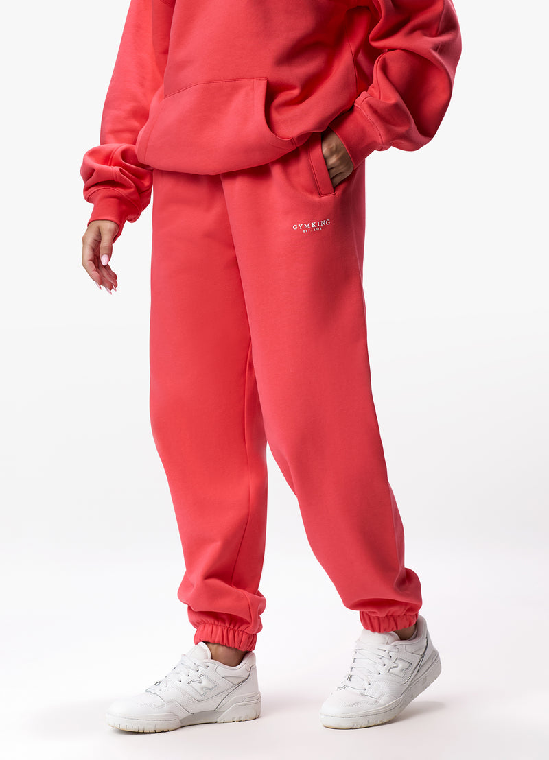 Gym King Established Relaxed Fit Jogger - Coral Red