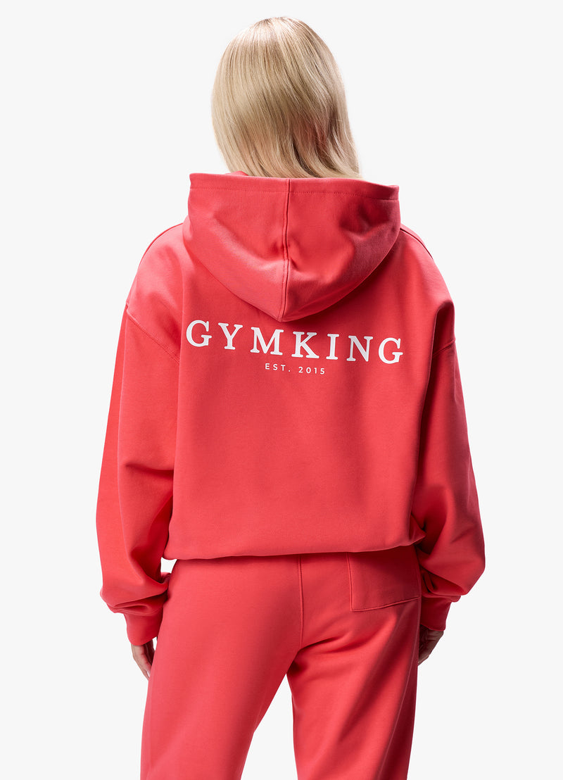 Gym King Established Relaxed Fit Hood - Coral Red