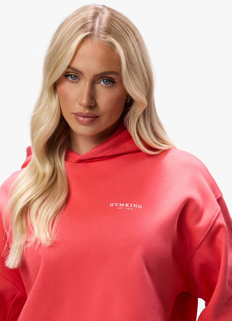 Gym King Established Relaxed Fit Hood - Coral Red