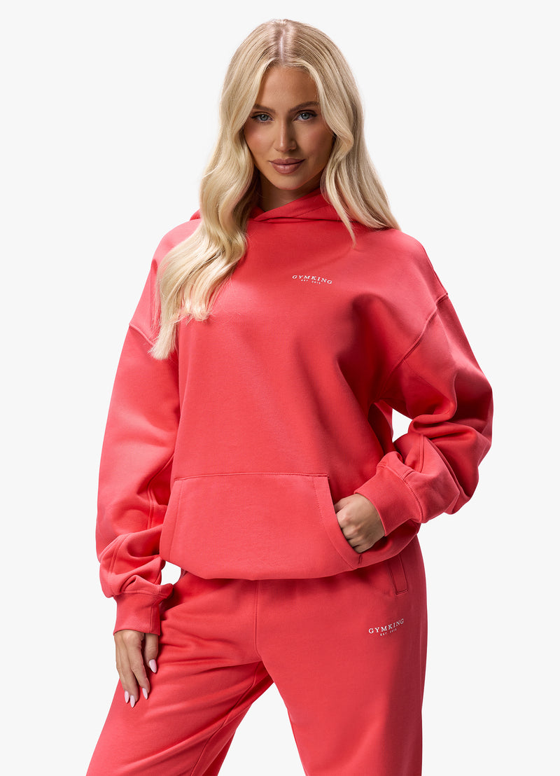 Gym King Established Relaxed Fit Hood - Coral Red