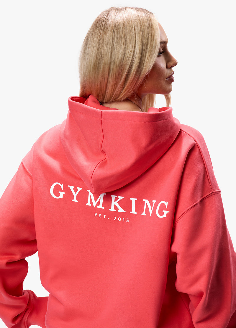 Gym King Established Relaxed Fit Hood - Coral Red