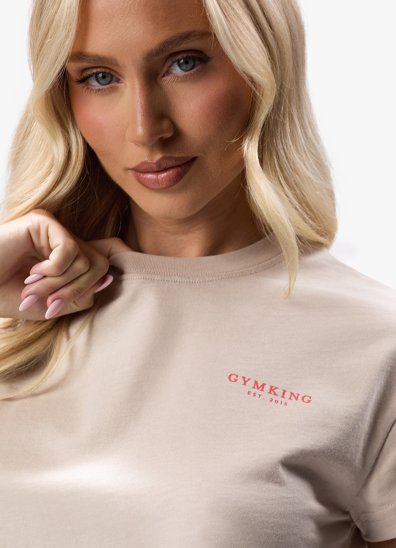 Gym King Established Cropped Tee - Clay