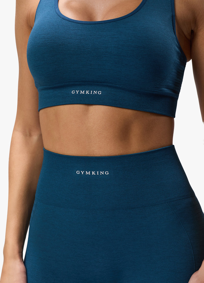 Gym King Results 2.0 Seamless Cross Over Bra - Teal