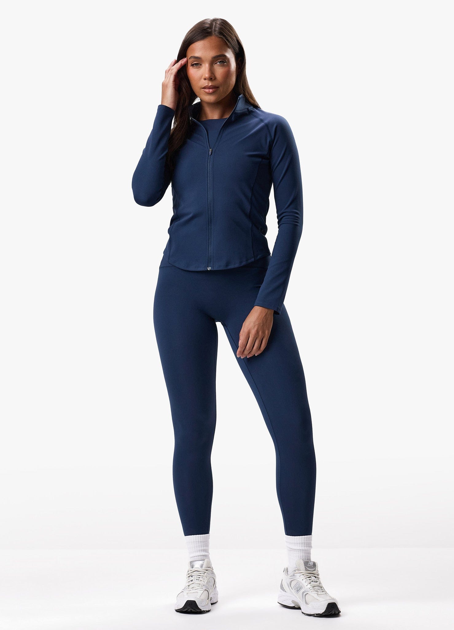 Gym King Peach Luxe Full Zip Jacket - Rich Blue Luxe