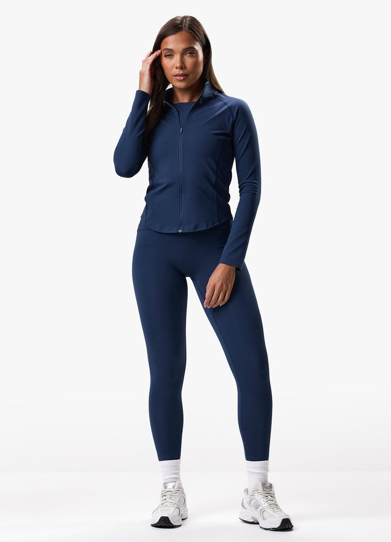 Gym King Peach Luxe Full Zip Jacket - Rich Blue Luxe