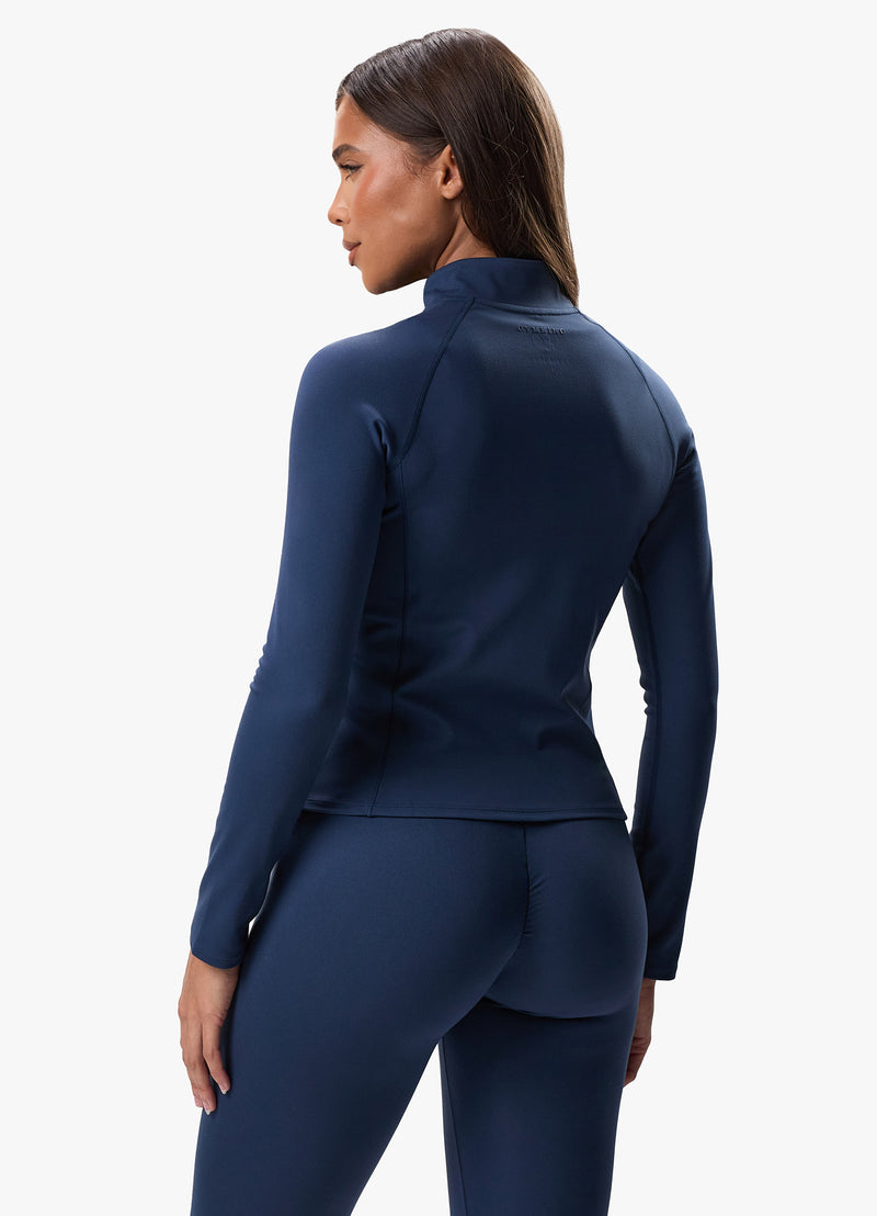 Gym King Peach Luxe Full Zip Jacket - Rich Blue Luxe