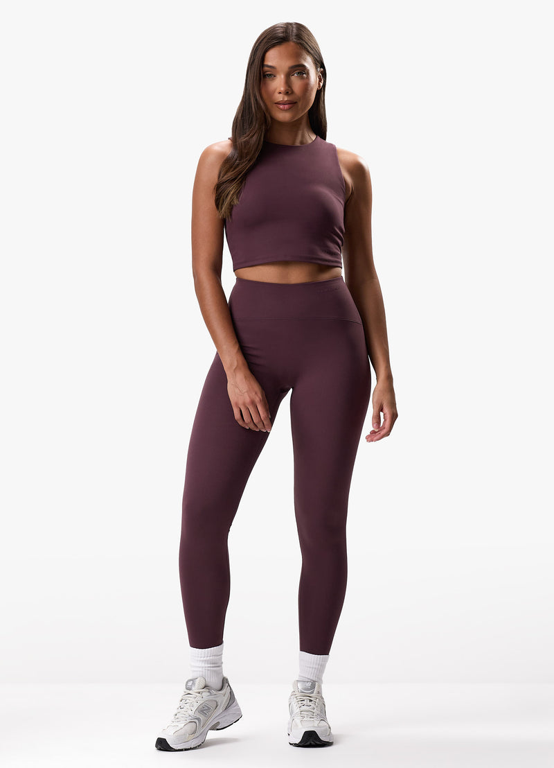 Gym King Peach Luxe High Neck Tank - Deep Plum Luxe