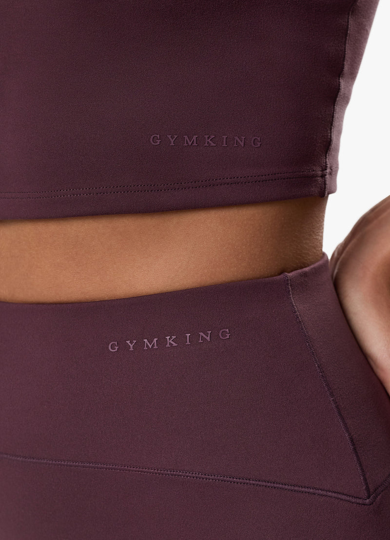 Gym King Peach Luxe High Neck Tank - Deep Plum Luxe