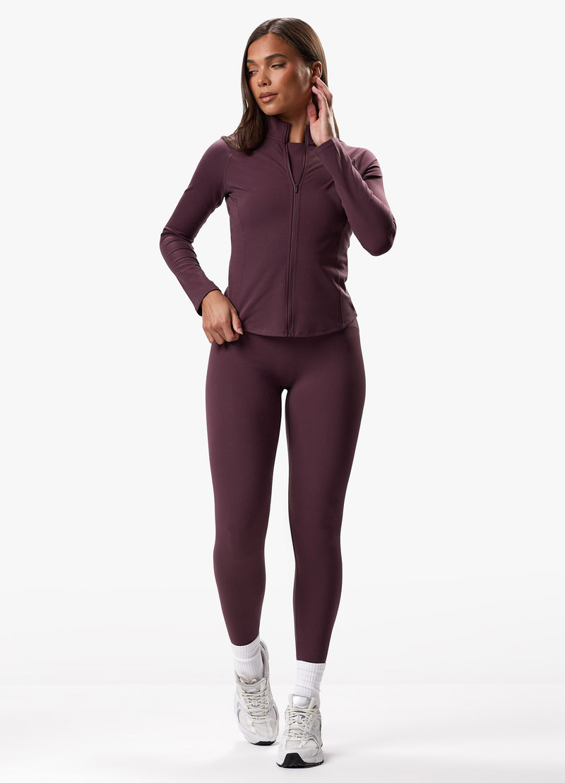 Gym King Peach Luxe Full Zip Jacket - Deep Plum Luxe