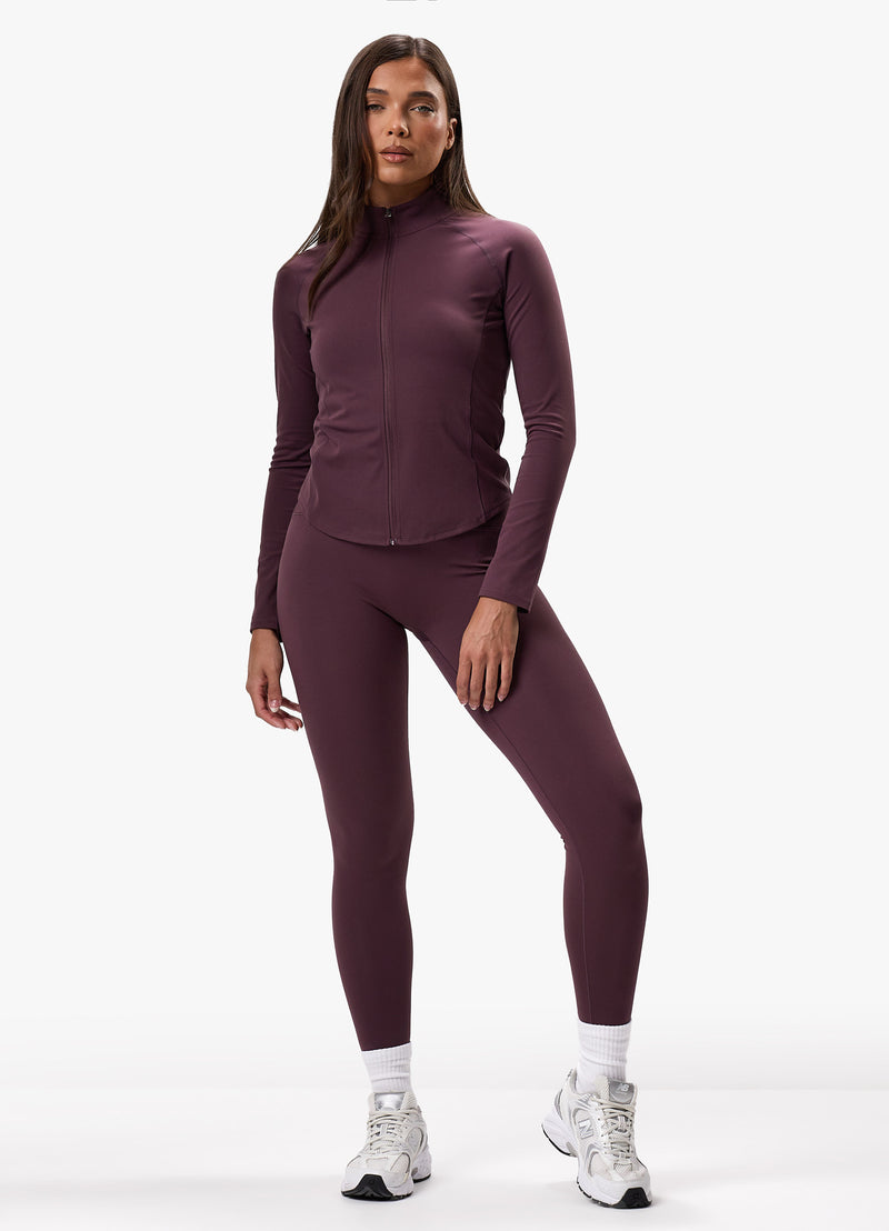 Gym King Peach Luxe Full Zip Jacket - Deep Plum Luxe