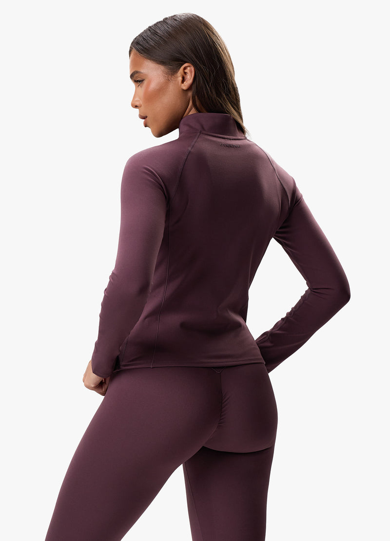 Gym King Peach Luxe Full Zip Jacket - Deep Plum Luxe