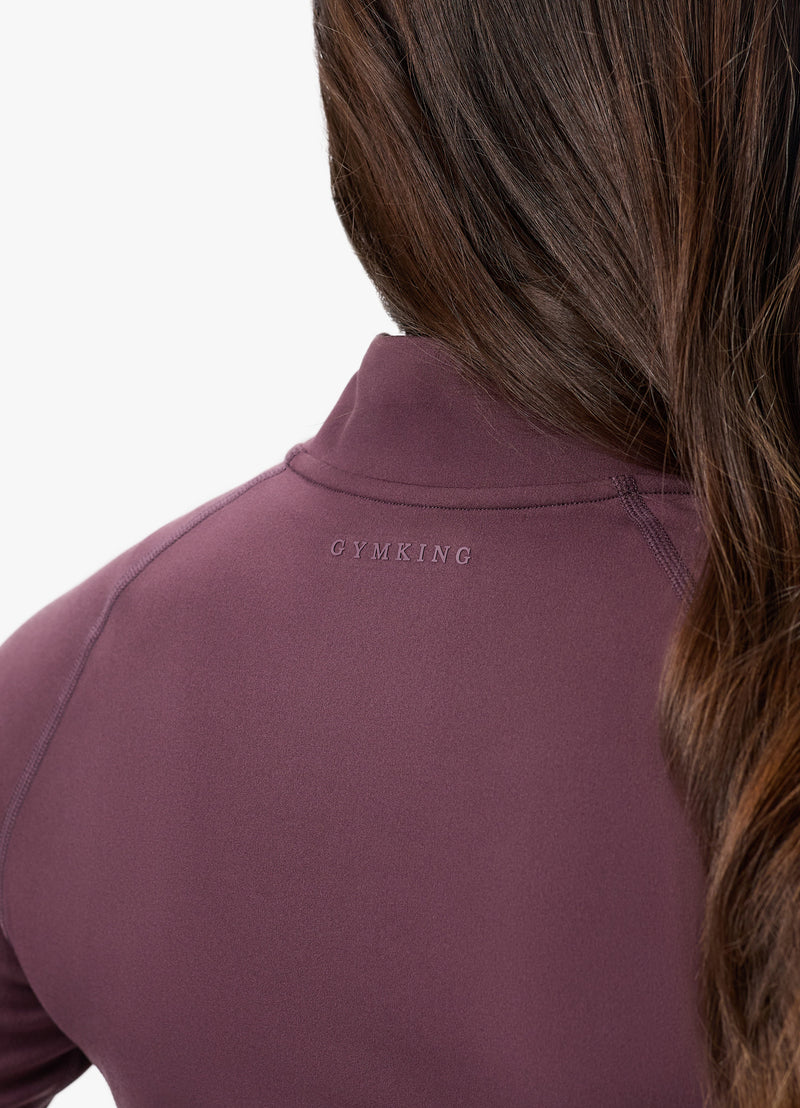 Gym King Peach Luxe Full Zip Jacket - Deep Plum Luxe