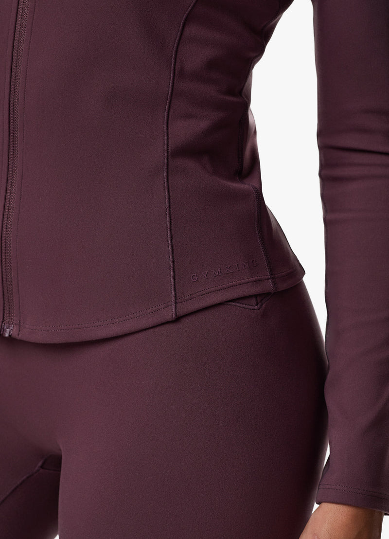 Gym King Peach Luxe Full Zip Jacket - Deep Plum Luxe