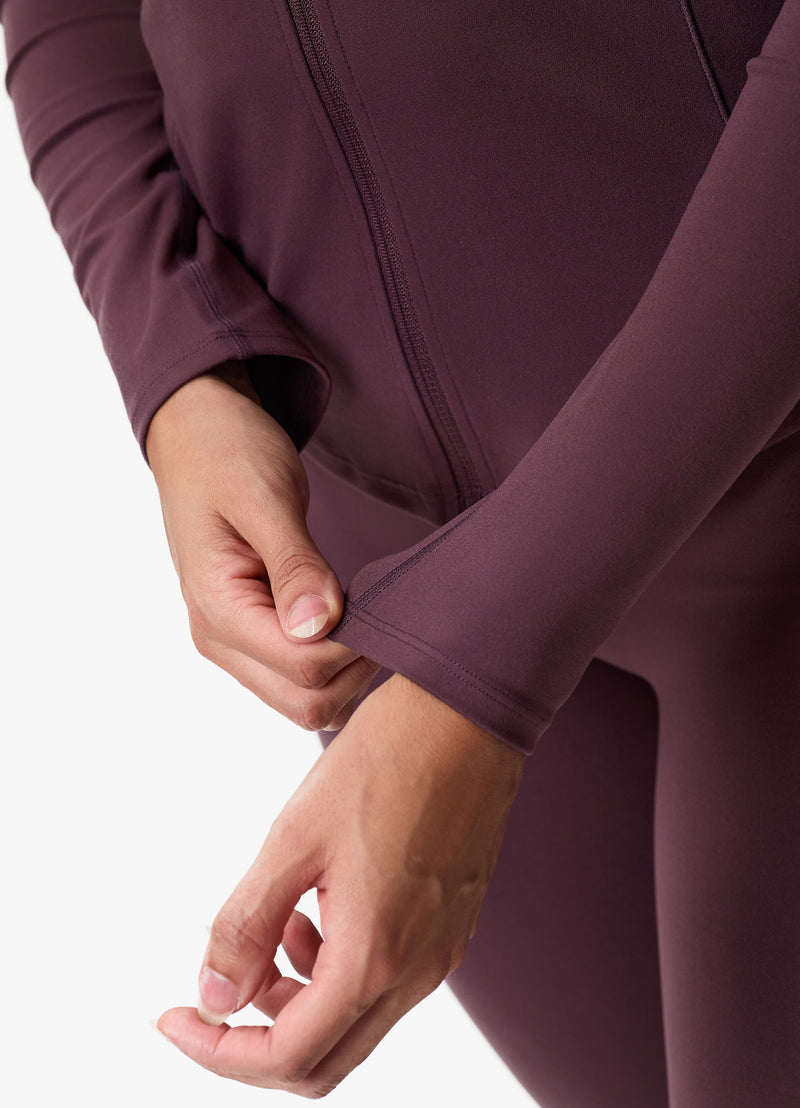 Gym King Peach Luxe Full Zip Jacket - Deep Plum Luxe