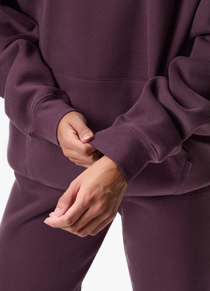 Gym King Luxe Hood Tracksuit - Deep Plum