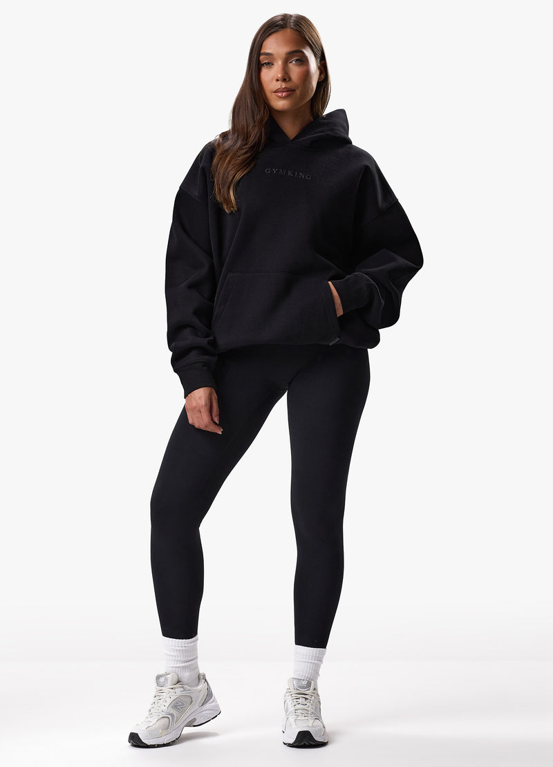 Gym King Luxe Fleece Hood - Black