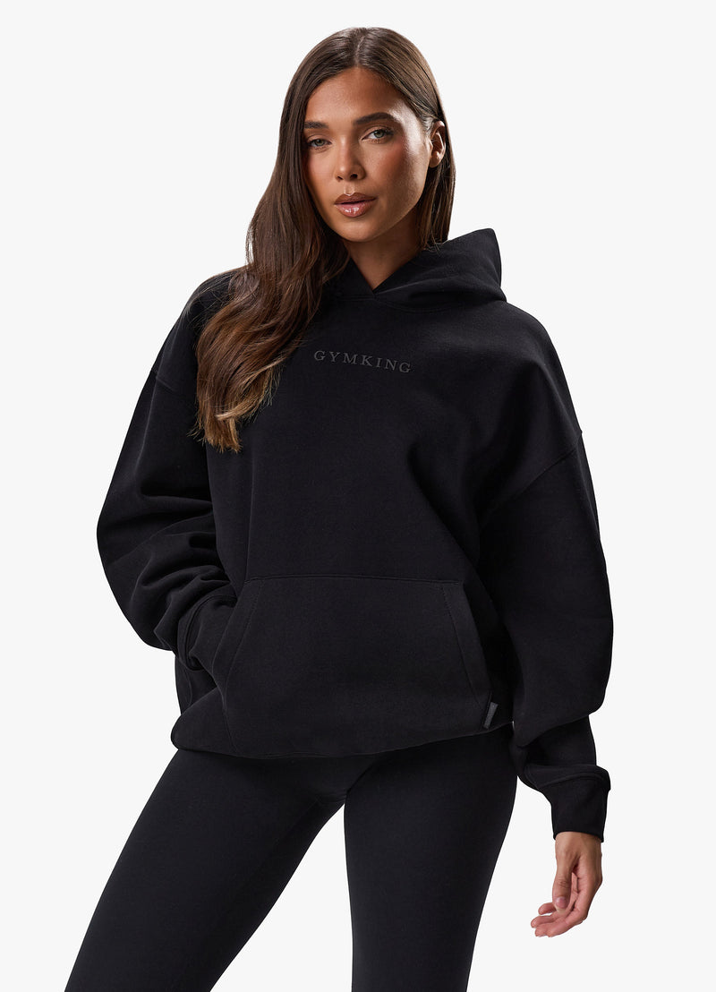 Gym King Luxe Fleece Hood - Black